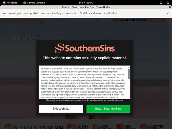 Daily Southernsins.com Account