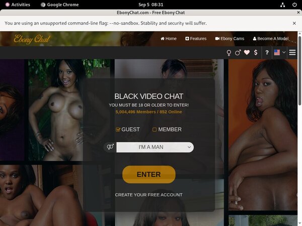 Ebony Chat Discount Sign Up