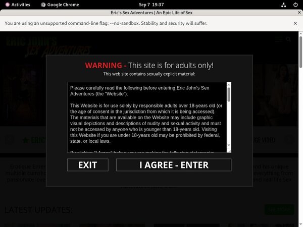 Ericjohnssexadventures Login Codes