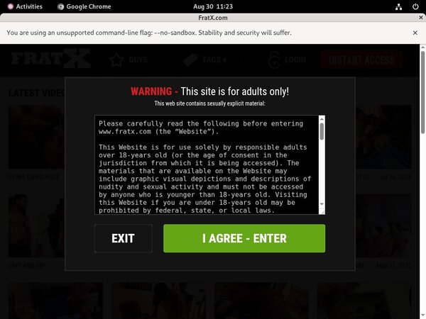 Fraternityx.com Login Information