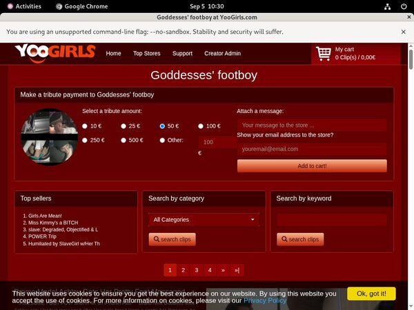 Goddesses Footboy Account List