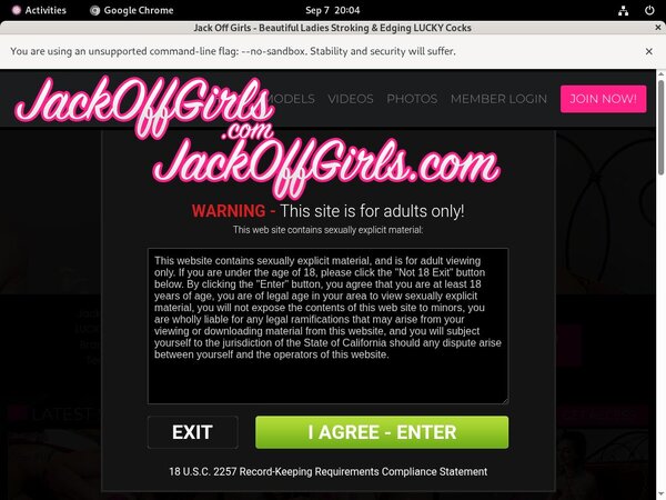 Jack Off Girls Sign Up Form
