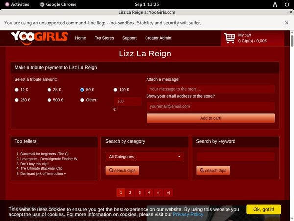 Lizz La Reign Payment Methods