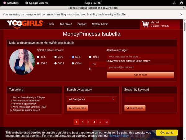 Moneyprincess Isabell Accounts And Passwords