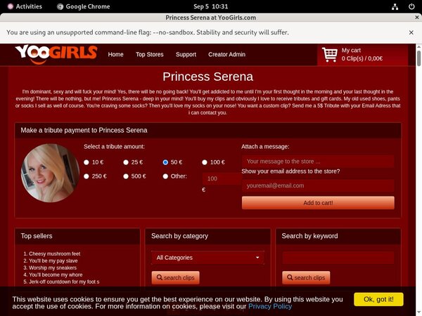 Princess Serena Pass Login