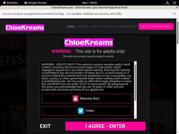Free Account Chloekreams.com Offer